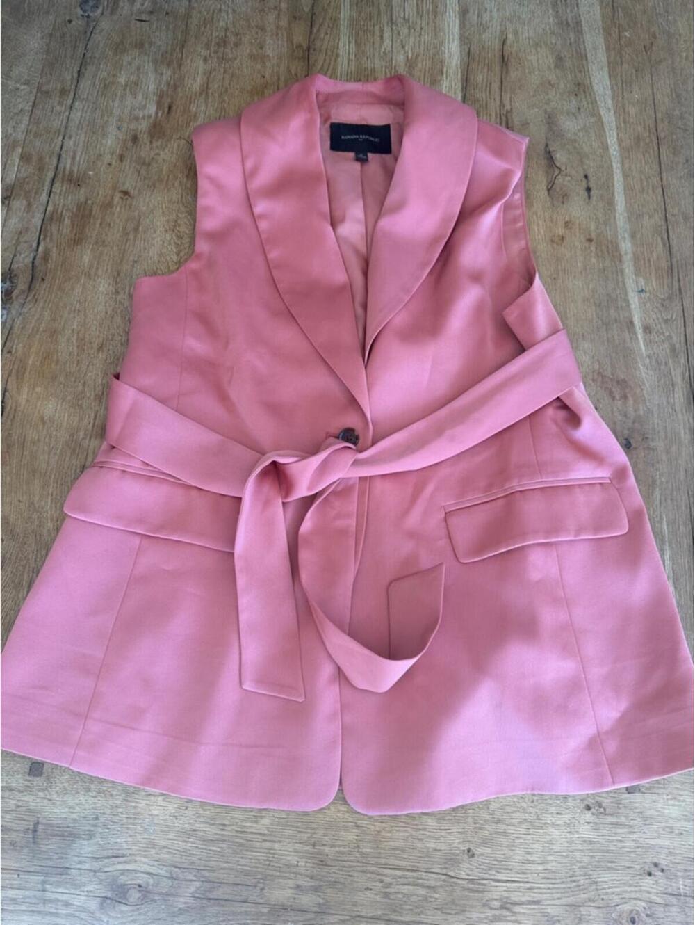 Banana Republic Dusty Rose Sleeveless Belted Blazer